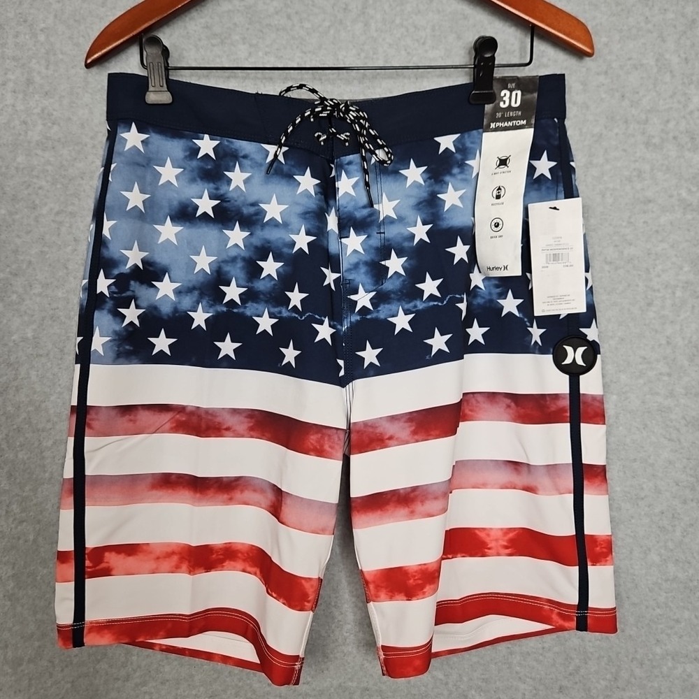 Hurley Phantom 20" Independence USA Board Shorts‎ Mens Size 30 New